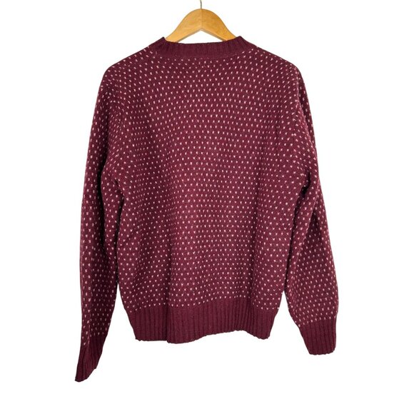 VTG The Fox Sweater JC Penney Mens Burgundy Wool Blend Knit Pullover XL - Picture 2 of 8